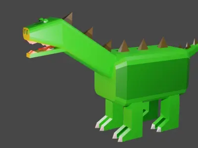 Low poly cube dino for free Free low-poly 3D model