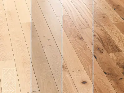 Boen Oak and  Ash Parquet Flooring - 5 Pro Layouts-4 Materials 3D model