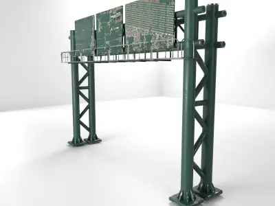 Highway Signage Low-poly 3D model