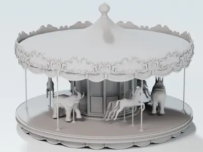 carousel - fun fair 3D model