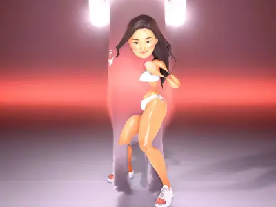 Stylish Swimsuit Character model pack Low-poly 3D model