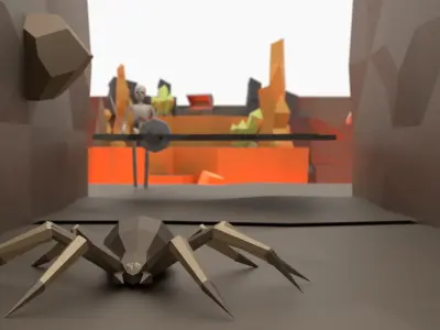 Hells castle Low-poly 3D model