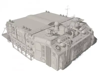 Scifi hangar 3D model buy