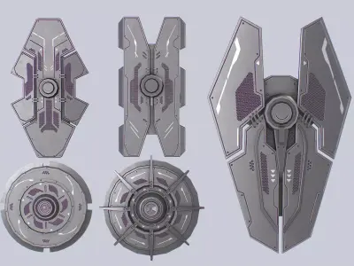 Sci fi shield collection 3D Model Pack