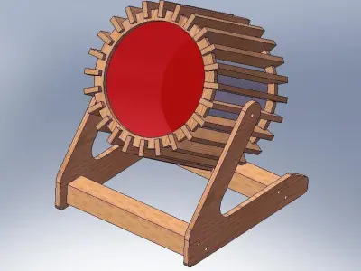 Wooden Floodlight 3D model