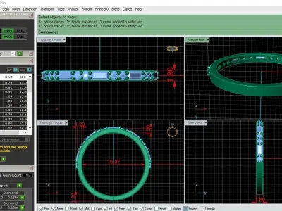 light weight Minimal diamond and budget ring 137-MW 3D print model