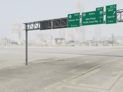 Two size FreeWay Highway OverHead Sign Structures Steel Bundle 3D model