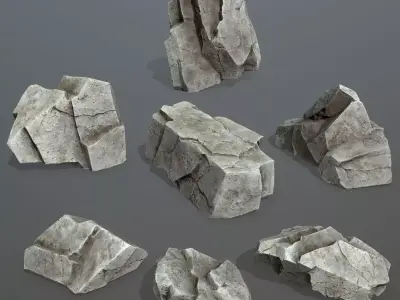 Rock Set 5 Low-poly 3D model