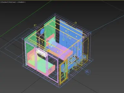 Bedroom 3D model interior scene Free 3D model