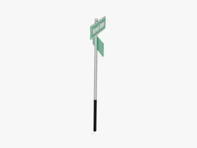 Street Sign Low-poly 3D model