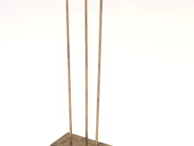 Forest Floor Lamp With Gilded Iron 3D model