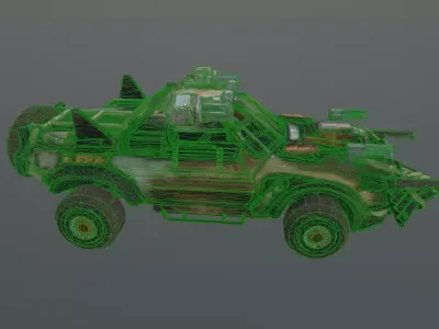 postapocalyptic car prop Free 3D model