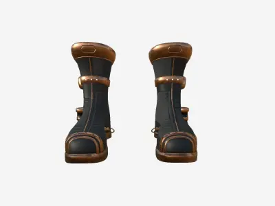 SciFi Boots A05 Copper - Character Design Fashion Low-poly 3D model