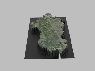Albania Map Low-poly 3D model