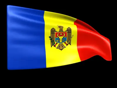 Moldova flag animated 3D model