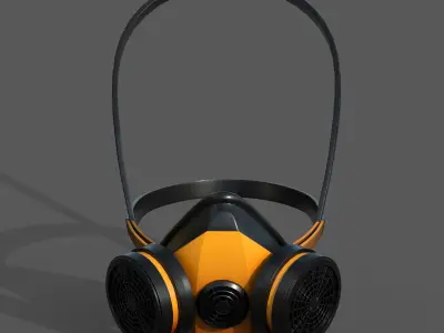 Gas mask respirator military combat protection  Low-poly 3D model get
