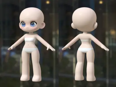 Chloe basemesh Low-poly 3D model