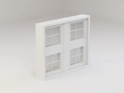 Picture Style Double-Split Window Low-poly 3D model