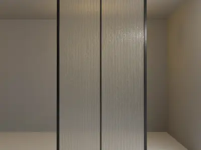 Glass partition door 477 Low-poly 3D model