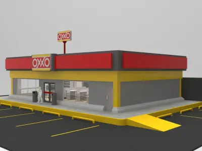 Oxxo - Convenience Store 3D model