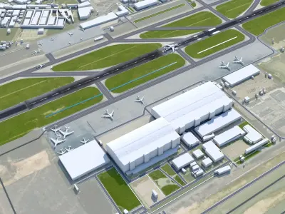 Sabiha Gokcen Airport Istanbul 12km Low-poly 3D model