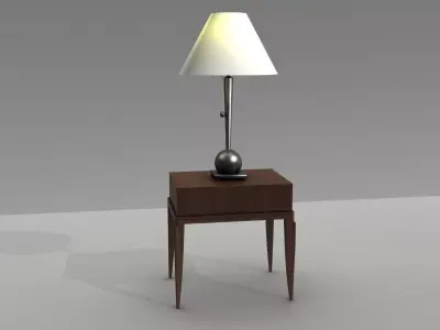 Table lamp with table unique modern 3D model