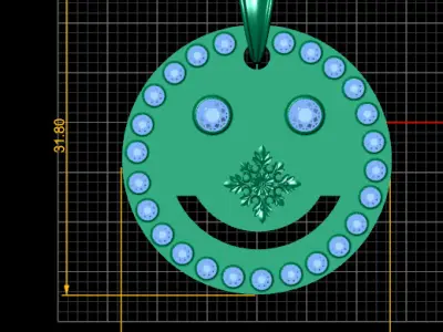 smiley face gold pendant 3D printable model       3D print model