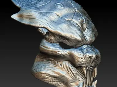 Panther predator bio mask 3D model