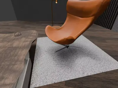 3D Scene Modern Minimalist Lounge Low-poly 3D model