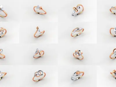 70 Ultra light wt minimalist Plain Gold Ring 3dm stl renders 3D Model Pack