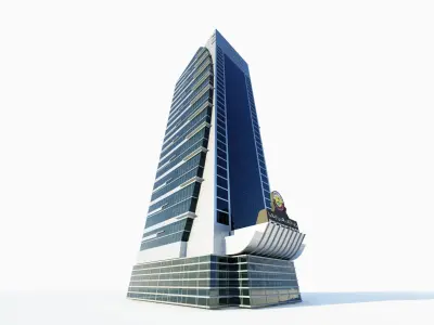 AKH tower - Qatar doha Low-poly 3D model
