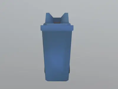 Trash Can Low-poly 3D model 23