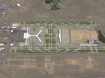 Kunming - 3D Airport Model Low-poly 3D model