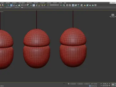 Dew and Drop Hand Blown Glass Pendant Lamp Low-poly 3D model