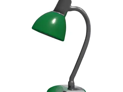 Modern Green Chrome Desk Lamp Low-poly 3D model