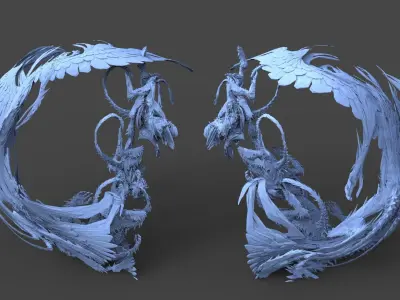 Dantes underearth swarm sculpture monolith 3D model