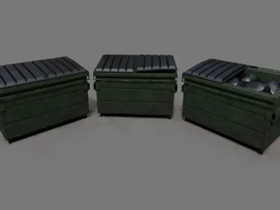 Urban Dumpster Low-poly 3D Model Low-poly 3D model