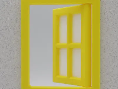 Functional Single window style 3 multi-color and multi-material  3D print model