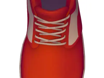 Cartoon High Poly Subdivision Red Sneakers Low-poly 3D model