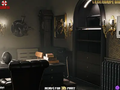 Resident Evil - Police Department - 3D Printing Diorama STL SET 3D print model