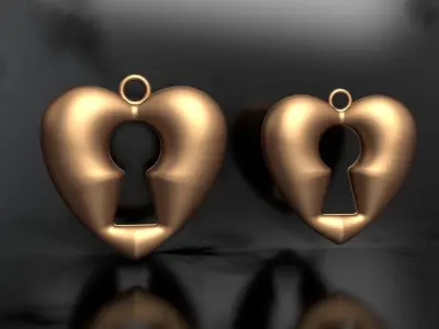 Lock hole Heart Pendant  3D print model