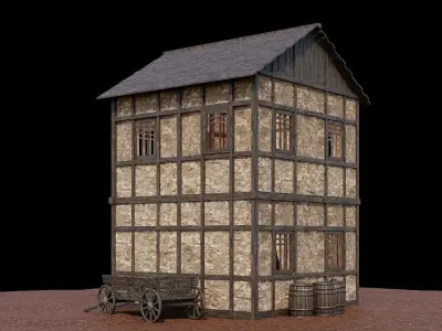 Medieval Village Asset 05 - 4K Textures Game Ready Low-poly 3D model