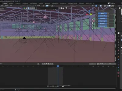 Warehouse Scene blender ready to use 3D model