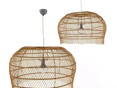 Rattan lamp couleur locale 3D model