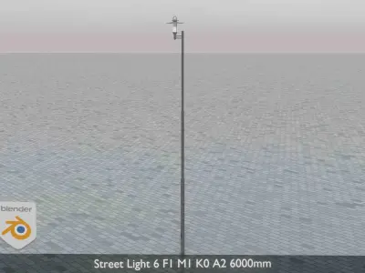 Street Light 6 F1 M1 K0 A2 6000mm Low-poly 3D model