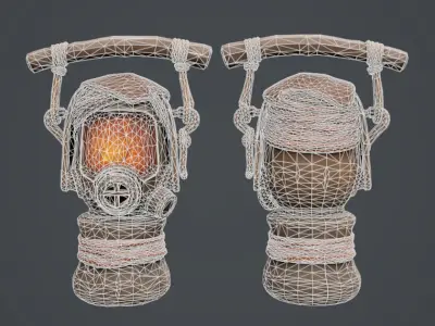 Bone Flare Torch from the Neo Tribe collection Low-poly 3D model