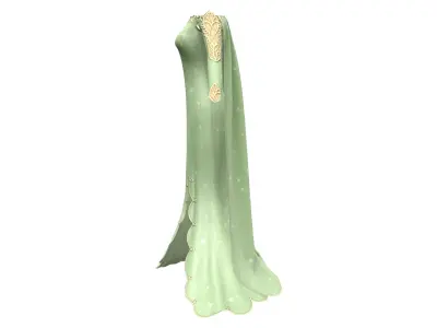 Womens Elf Gown Low-poly 3D model