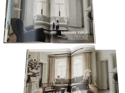 Magazines 2 cereal magazine with chair on top 3D model