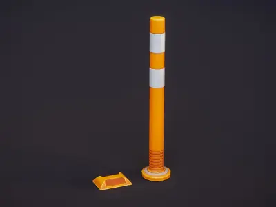 Traffic Cones - Stylized Pack Low-poly 3D model