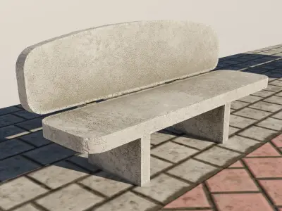 Town Square Plaza Low-poly 3D model